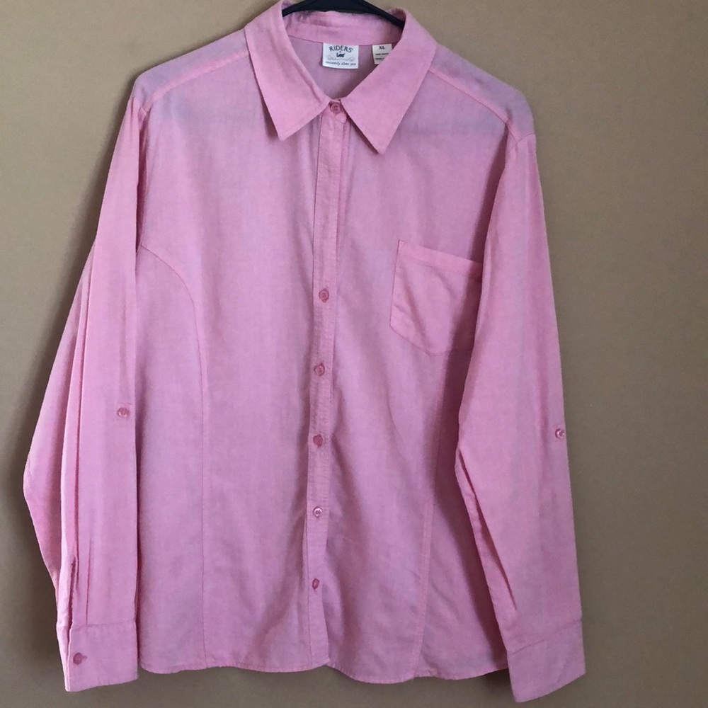Pink Carnation Button down Shirt with long sleeve.